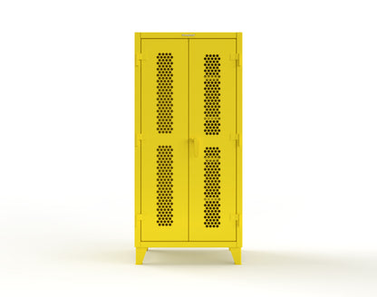 Extreme Duty 12 GA Ventilated (Hex) Janitorial Cabinet with 4 Shelves - 36 In. W x 24 In. D x 78 In. H - 36-H-BC-244-1021