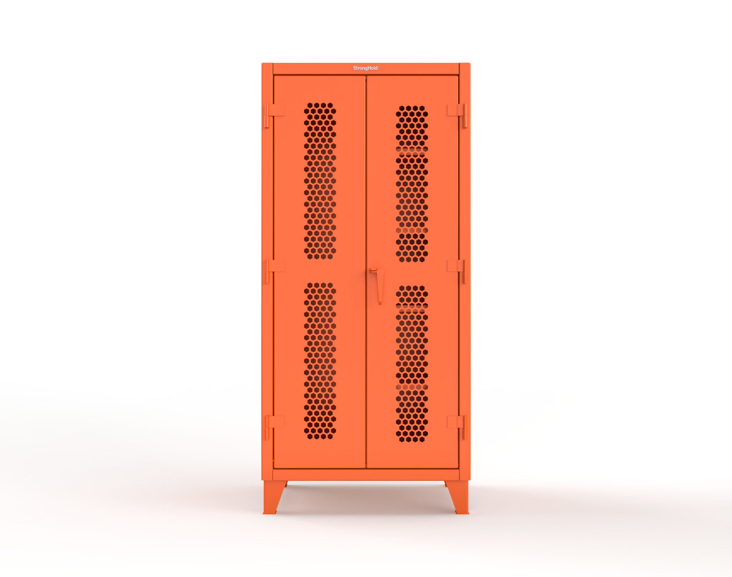 Extreme Duty 12 GA Ventilated (Hex) Janitorial Cabinet with 4 Shelves - 36 In. W x 24 In. D x 78 In. H - 36-H-BC-244-2009