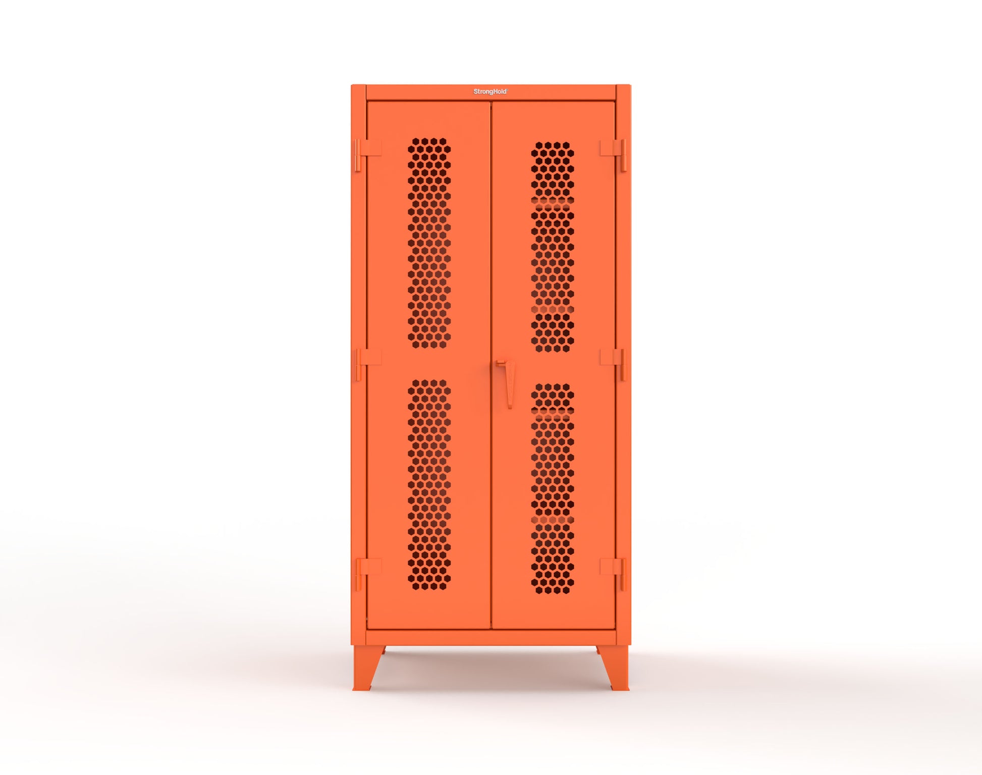 Extreme Duty 12 GA Ventilated (Hex) Janitorial Cabinet with 4 Shelves - 36 In. W x 24 In. D x 78 In. H - 36-H-BC-244-2009