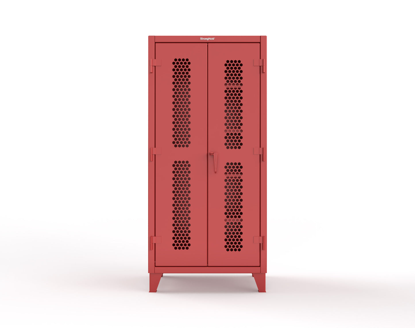 Extreme Duty 12 GA Ventilated (Hex) Janitorial Cabinet with 4 Shelves - 36 In. W x 24 In. D x 78 In. H - 36-H-BC-244-3001