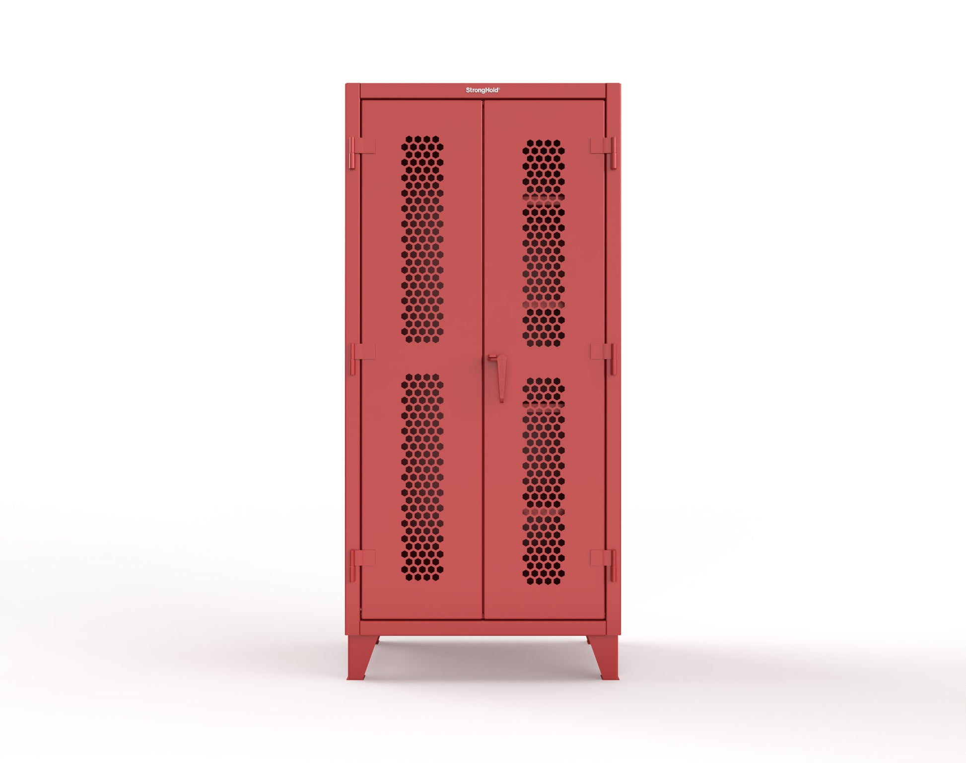 Extreme Duty 12 GA Ventilated (Hex) Janitorial Cabinet with 4 Shelves - 36 In. W x 24 In. D x 78 In. H - 36-H-BC-244-3001