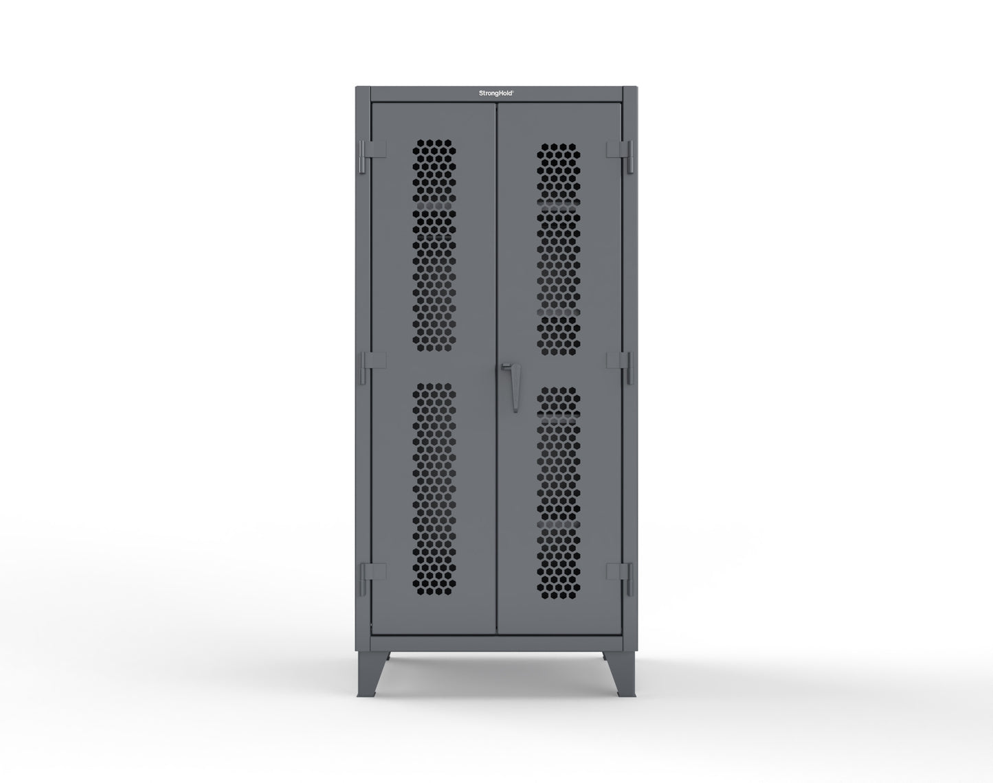 Extreme Duty 12 GA Ventilated (Hex) Uniform Cabinet with 5 Shelves - 36 In. W x 24 In. D x 78 In. H - 36-H-W-245-7024 - 36-H-W-245-7024