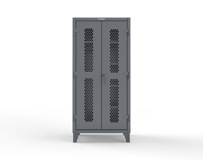 Extreme Duty 12 GA Ventilated (Hex) Uniform Cabinet with 5 Shelves - 36 In. W x 24 In. D x 78 In. H - 36-H-W-245-7024 - 36-H-W-245-7024
