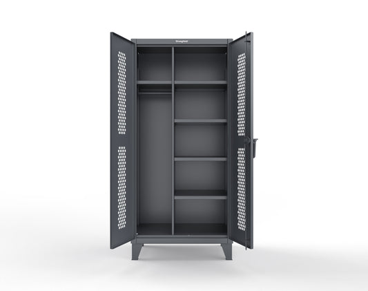 Extreme Duty 12 GA Ventilated (Hex) Uniform Cabinet with 5 Shelves - 36 In. W x 24 In. D x 78 In. H - 36-H-W-245-7024 - 36-H-W-245-7024