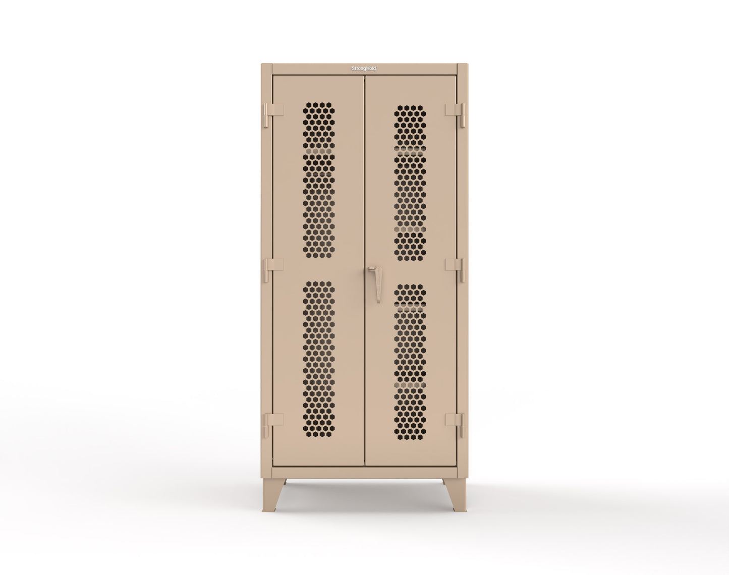 Extreme Duty 12 GA Ventilated (Hex) Uniform Cabinet with 5 Shelves - 36 In. W x 24 In. D x 78 In. H - 36-H-W-245-7024 - 36-H-W-245-1019