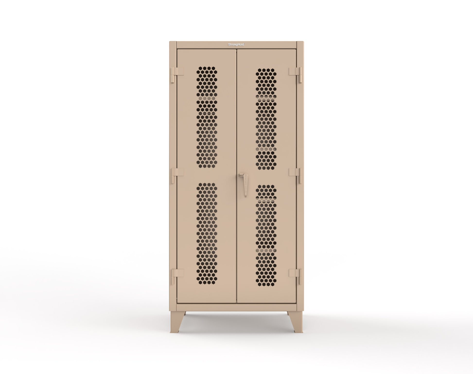 Extreme Duty 12 GA Ventilated (Hex) Uniform Cabinet with 5 Shelves - 36 In. W x 24 In. D x 78 In. H - 36-H-W-245-7024 - 36-H-W-245-1019