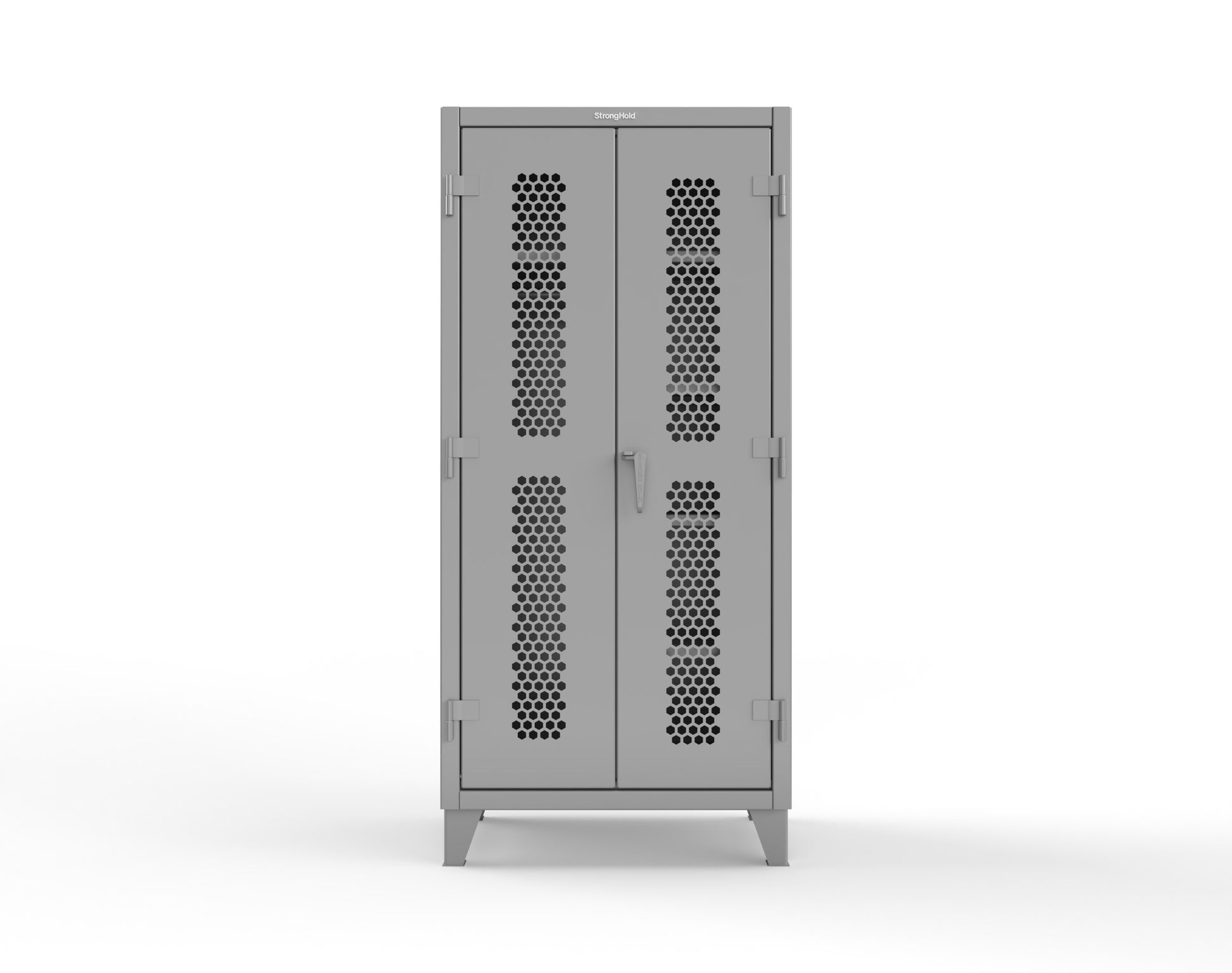 Extreme Duty 12 GA Ventilated (Hex) Uniform Cabinet with 5 Shelves - 36 In. W x 24 In. D x 78 In. H - 36-H-W-245-7024 - 36-H-W-245-7037