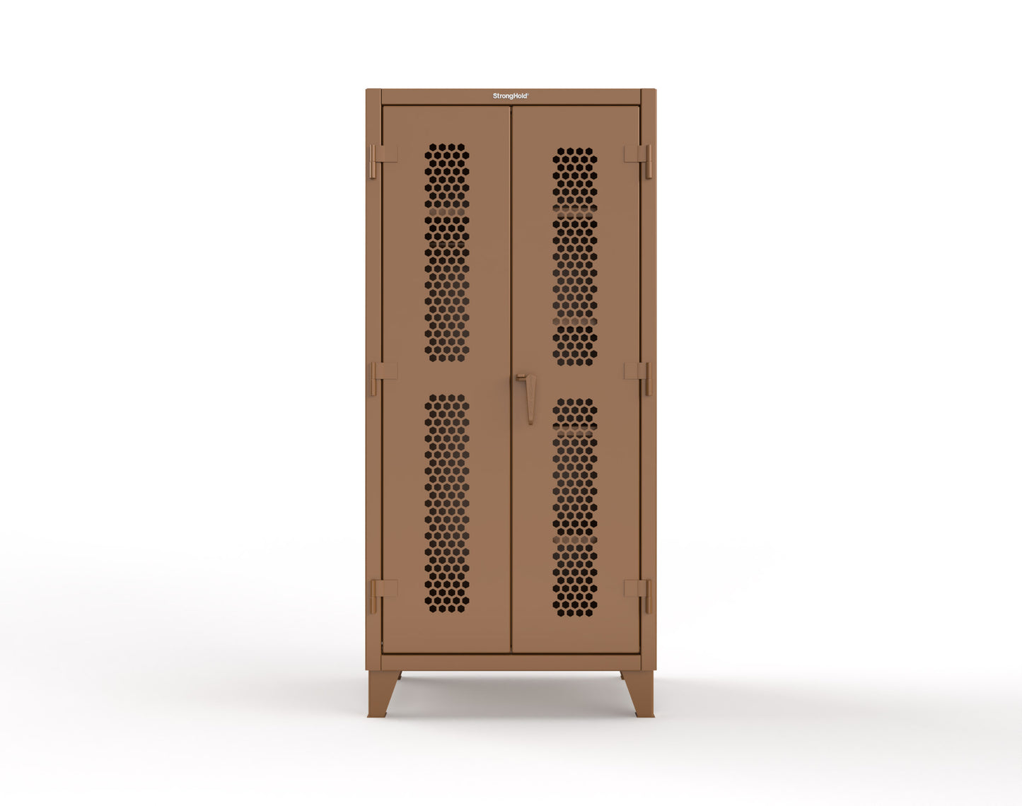 Extreme Duty 12 GA Ventilated (Hex) Uniform Cabinet with 5 Shelves - 36 In. W x 24 In. D x 78 In. H - 36-H-W-245-7024 - 36-H-W-245-8008