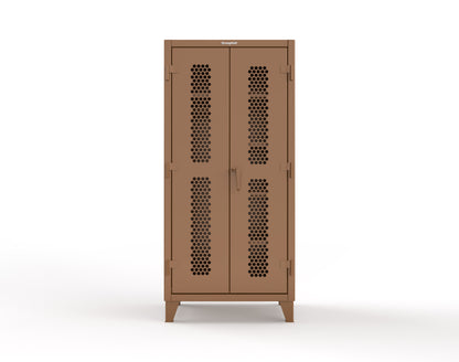 Extreme Duty 12 GA Ventilated (Hex) Uniform Cabinet with 5 Shelves - 36 In. W x 24 In. D x 78 In. H - 36-H-W-245-7024 - 36-H-W-245-8008