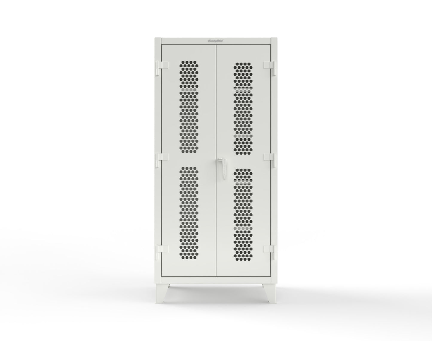 Extreme Duty 12 GA Ventilated (Hex) Uniform Cabinet with 5 Shelves - 36 In. W x 24 In. D x 78 In. H - 36-H-W-245-7024 - 36-H-W-245-9003