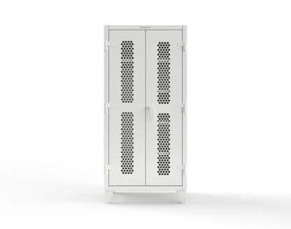 Extreme Duty 12 GA Ventilated (Hex) Uniform Cabinet with 5 Shelves - 36 In. W x 24 In. D x 78 In. H - 36-H-W-245-7024 - 36-H-W-245-9003