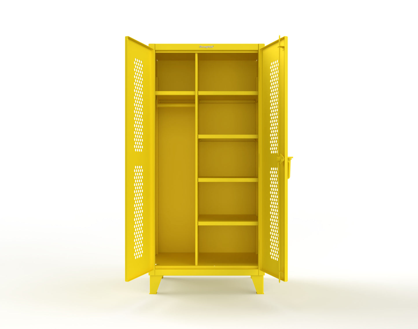Extreme Duty 12 GA Ventilated (Hex) Uniform Cabinet with 5 Shelves - 36 In. W x 24 In. D x 78 In. H - 36-H-W-245-7024 - 36-H-W-245-1021