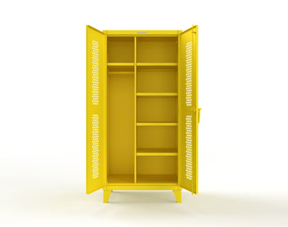 Extreme Duty 12 GA Ventilated (Hex) Uniform Cabinet with 5 Shelves - 36 In. W x 24 In. D x 78 In. H - 36-H-W-245-7024 - 36-H-W-245-1021