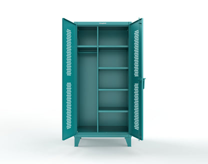 Extreme Duty 12 GA Ventilated (Hex) Uniform Cabinet with 5 Shelves - 36 In. W x 24 In. D x 78 In. H - 36-H-W-245-7024 - 36-H-W-245-5021