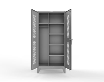 Extreme Duty 12 GA Ventilated (Hex) Uniform Cabinet with 5 Shelves - 36 In. W x 24 In. D x 78 In. H - 36-H-W-245-7024 - 36-H-W-245-7037