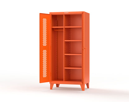 Extreme Duty 12 GA Ventilated (Hex) Uniform Cabinet with 5 Shelves - 36 In. W x 24 In. D x 78 In. H - 36-H-W-245-7024 - 36-H-W-245-2009