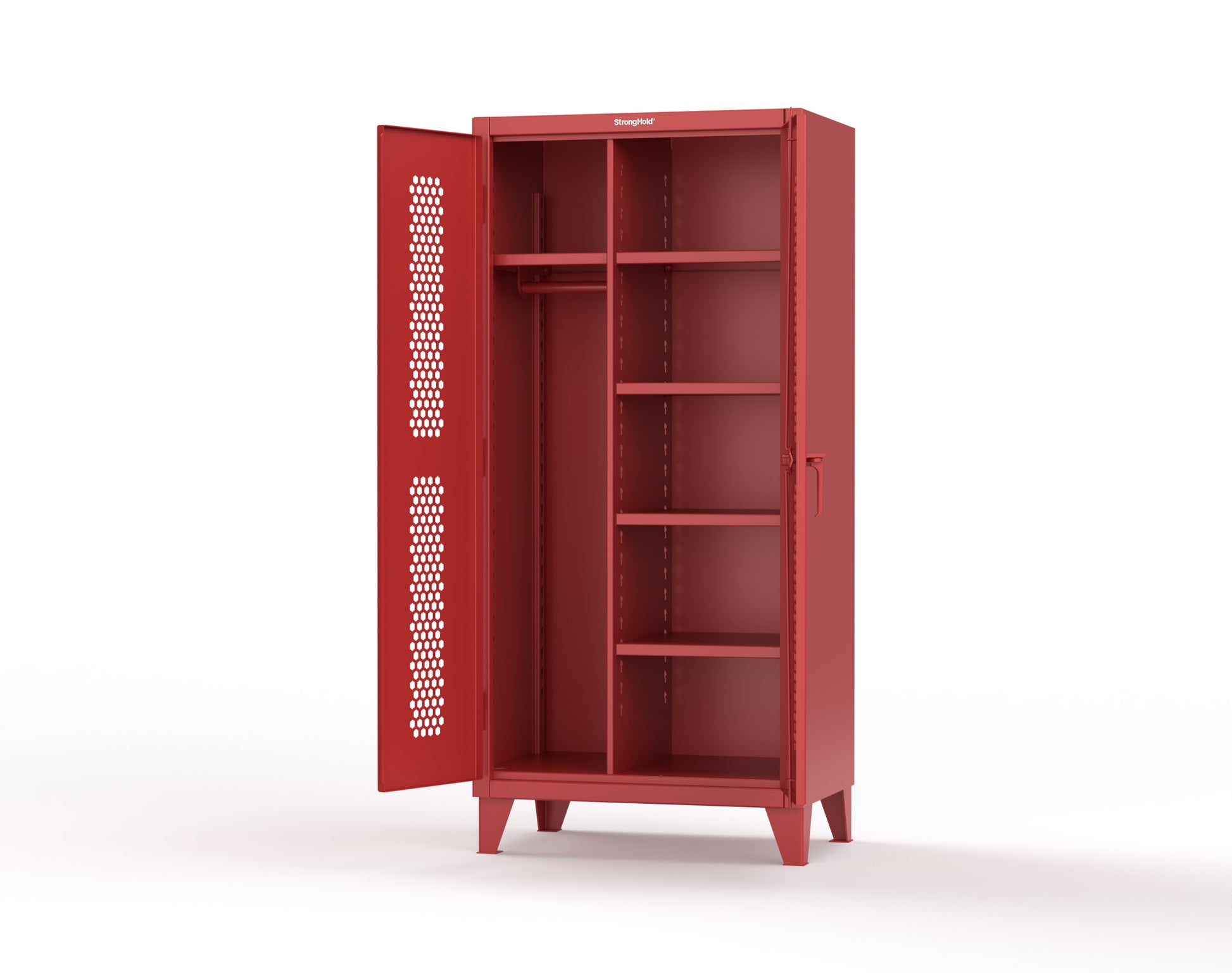 Extreme Duty 12 GA Ventilated (Hex) Uniform Cabinet with 5 Shelves - 36 In. W x 24 In. D x 78 In. H - 36-H-W-245-7024 - 36-H-W-245-3001