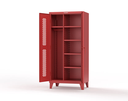 Extreme Duty 12 GA Ventilated (Hex) Uniform Cabinet with 5 Shelves - 36 In. W x 24 In. D x 78 In. H - 36-H-W-245-7024 - 36-H-W-245-3001