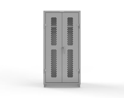 Extra Heavy Duty 14 GA Ventilated (Hex) Uniform Cabinet with Hanger Rod, 1 Shelf - 36 In. W x 24 In. D x 75 In. H - 36-H-WR-241-L-7037