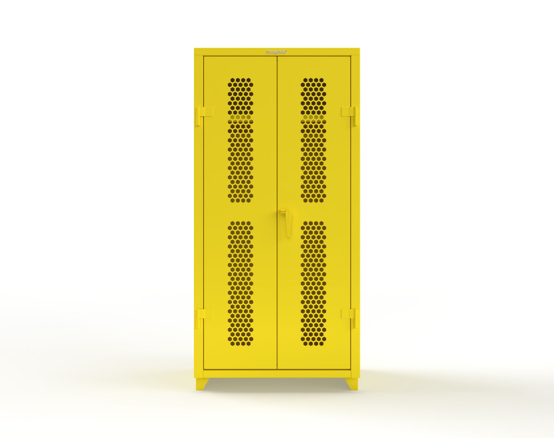 Extra Heavy Duty 14 GA Ventilated (Hex) Uniform Cabinet with Hanger Rod, 1 Shelf - 36 In. W x 24 In. D x 75 In. H - 36-H-WR-241-L-1021