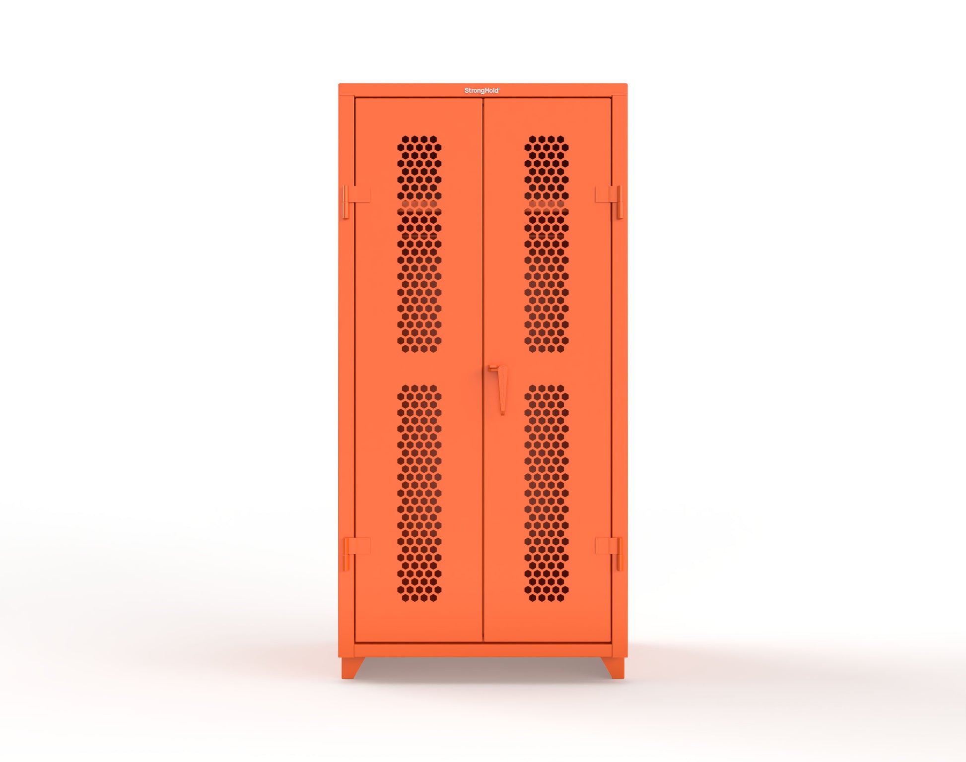 Extra Heavy Duty 14 GA Ventilated (Hex) Uniform Cabinet with Hanger Rod, 1 Shelf - 36 In. W x 24 In. D x 75 In. H - 36-H-WR-241-L-2009