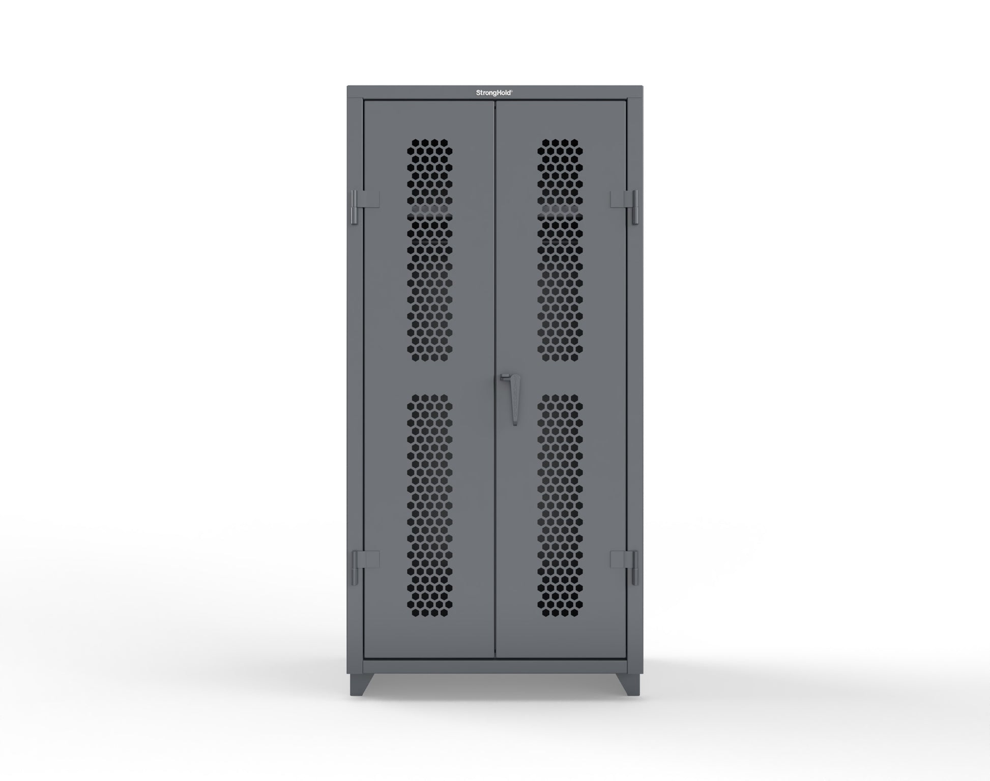 Extra Heavy Duty 14 GA Ventilated (Hex) Uniform Cabinet with Hanger Rod, 1 Shelf - 36 In. W x 24 In. D x 75 In. H - 36-H-WR-241-L-7024