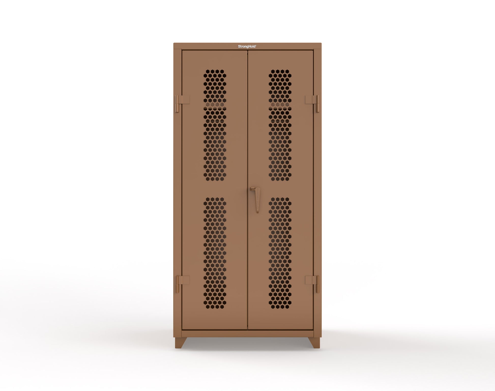 Extra Heavy Duty 14 GA Ventilated (Hex) Uniform Cabinet with Hanger Rod, 1 Shelf - 36 In. W x 24 In. D x 75 In. H - 36-H-WR-241-L-8008