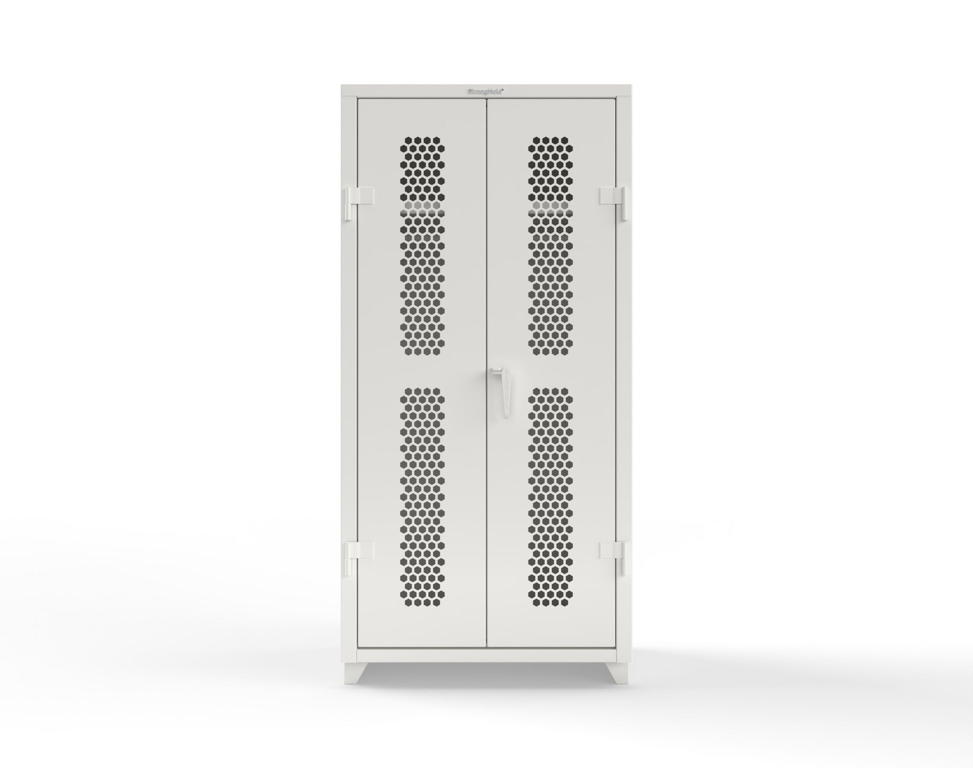 Extra Heavy Duty 14 GA Ventilated (Hex) Uniform Cabinet with Hanger Rod, 1 Shelf - 36 In. W x 24 In. D x 75 In. H - 36-H-WR-241-L-9003