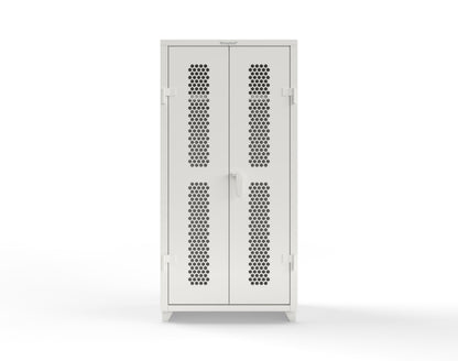 Extra Heavy Duty 14 GA Ventilated (Hex) Uniform Cabinet with Hanger Rod, 1 Shelf - 36 In. W x 24 In. D x 75 In. H - 36-H-WR-241-L-9003