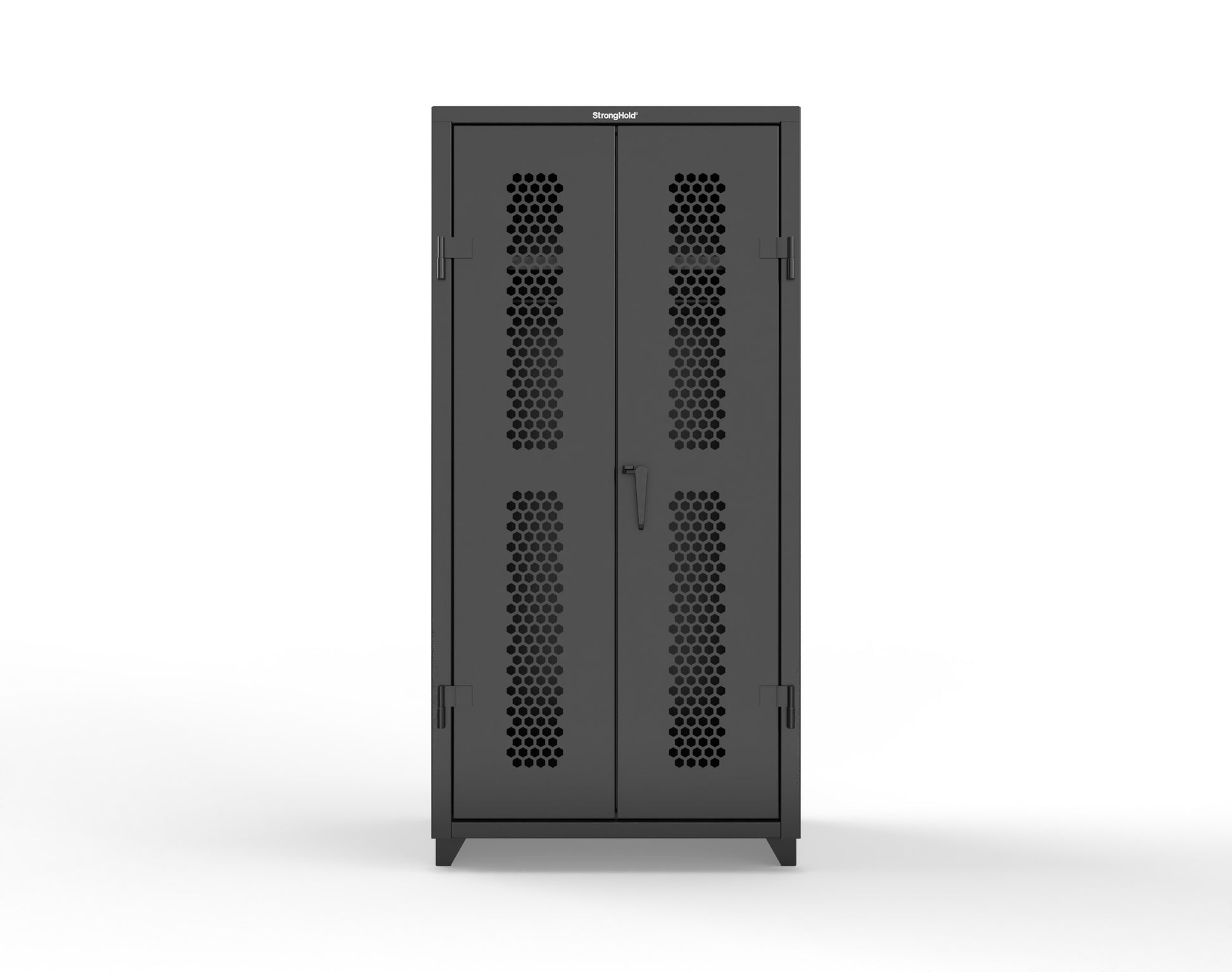 Extra Heavy Duty 14 GA Ventilated (Hex) Uniform Cabinet with Hanger Rod, 1 Shelf - 36 In. W x 24 In. D x 75 In. H - 36-H-WR-241-L-9005