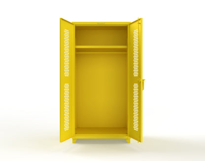 Extra Heavy Duty 14 GA Ventilated (Hex) Uniform Cabinet with Hanger Rod, 1 Shelf - 36 In. W x 24 In. D x 75 In. H - 36-H-WR-241-L-1021