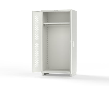 Extra Heavy Duty 14 GA Ventilated (Hex) Uniform Cabinet with Hanger Rod, 1 Shelf - 36 In. W x 24 In. D x 75 In. H - 36-H-WR-241-L-9003