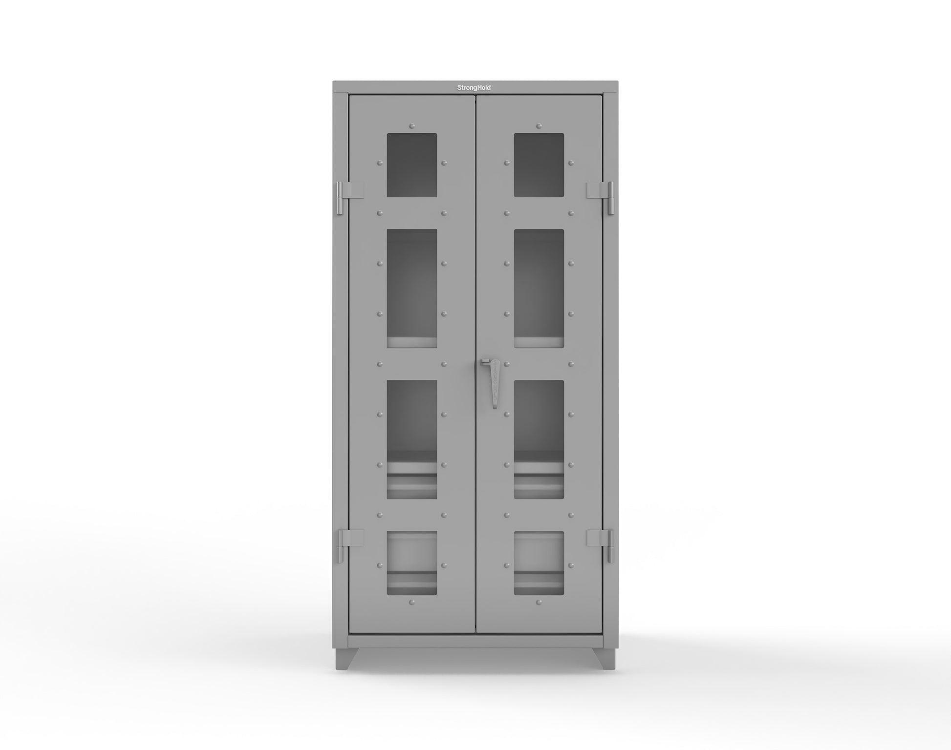 Extra Heavy Duty 14 GA Clear View Cabinet with 6 Half-Width Drawers, 3 Shelves - 36 In. W x 24 In. D x 75 In. H - 36-LD-243-6/5DB-L-7037