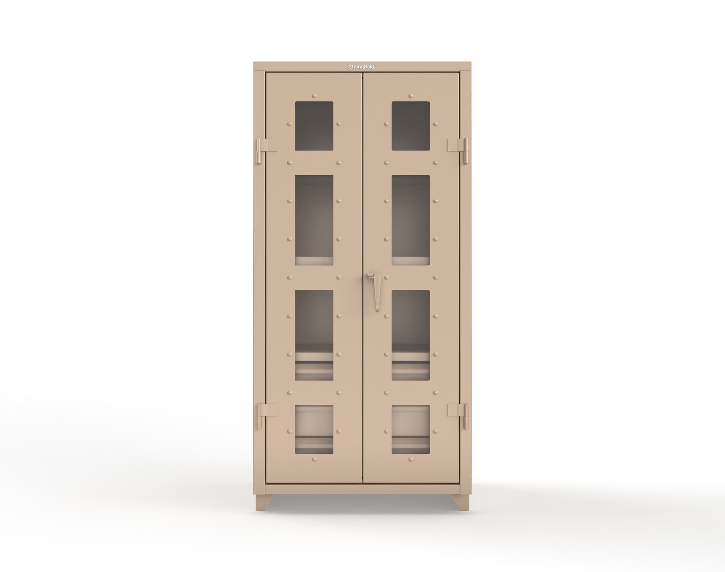 Extra Heavy Duty 14 GA Clear View Cabinet with 6 Half-Width Drawers, 3 Shelves - 36 In. W x 24 In. D x 75 In. H - 36-LD-243-6/5DB-L-1019