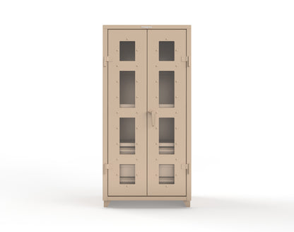 Extra Heavy Duty 14 GA Clear View Cabinet with 6 Half-Width Drawers, 3 Shelves - 36 In. W x 24 In. D x 75 In. H - 36-LD-243-6/5DB-L-1019