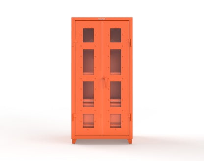 Extra Heavy Duty 14 GA Clear View Cabinet with 6 Half-Width Drawers, 3 Shelves - 36 In. W x 24 In. D x 75 In. H - 36-LD-243-6/5DB-L-2009