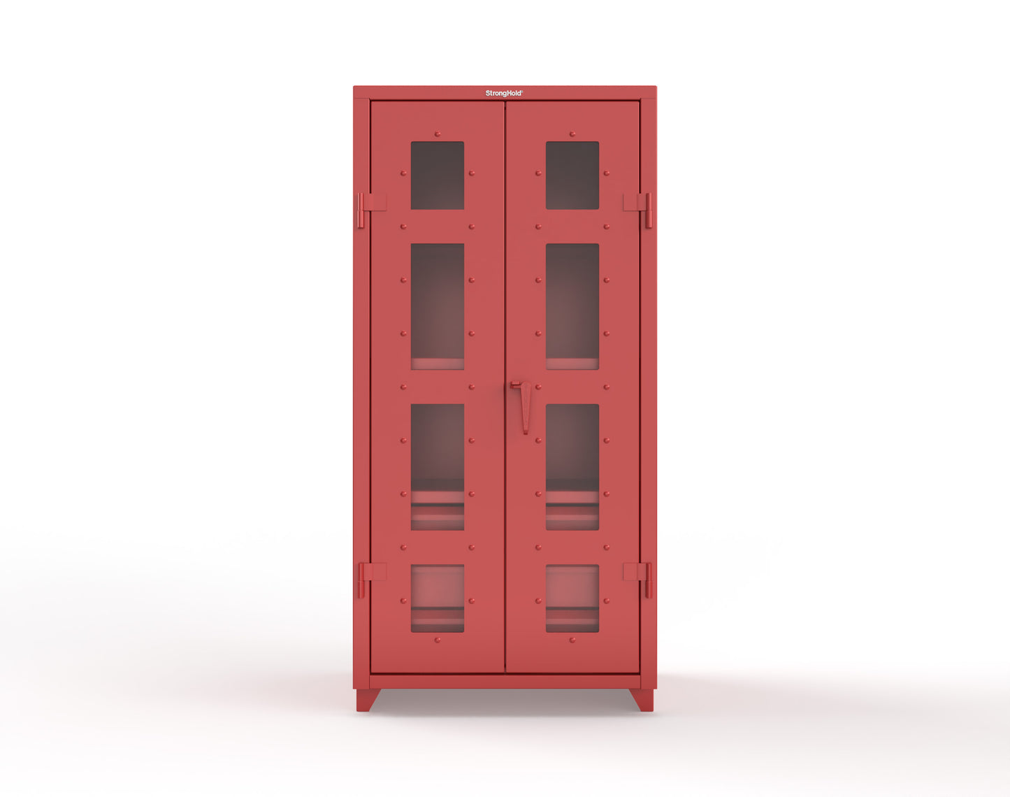 Extra Heavy Duty 14 GA Clear View Cabinet with 6 Half-Width Drawers, 3 Shelves - 36 In. W x 24 In. D x 75 In. H - 36-LD-243-6/5DB-L-3001