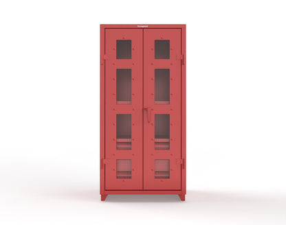 Extra Heavy Duty 14 GA Clear View Cabinet with 6 Half-Width Drawers, 3 Shelves - 36 In. W x 24 In. D x 75 In. H - 36-LD-243-6/5DB-L-3001