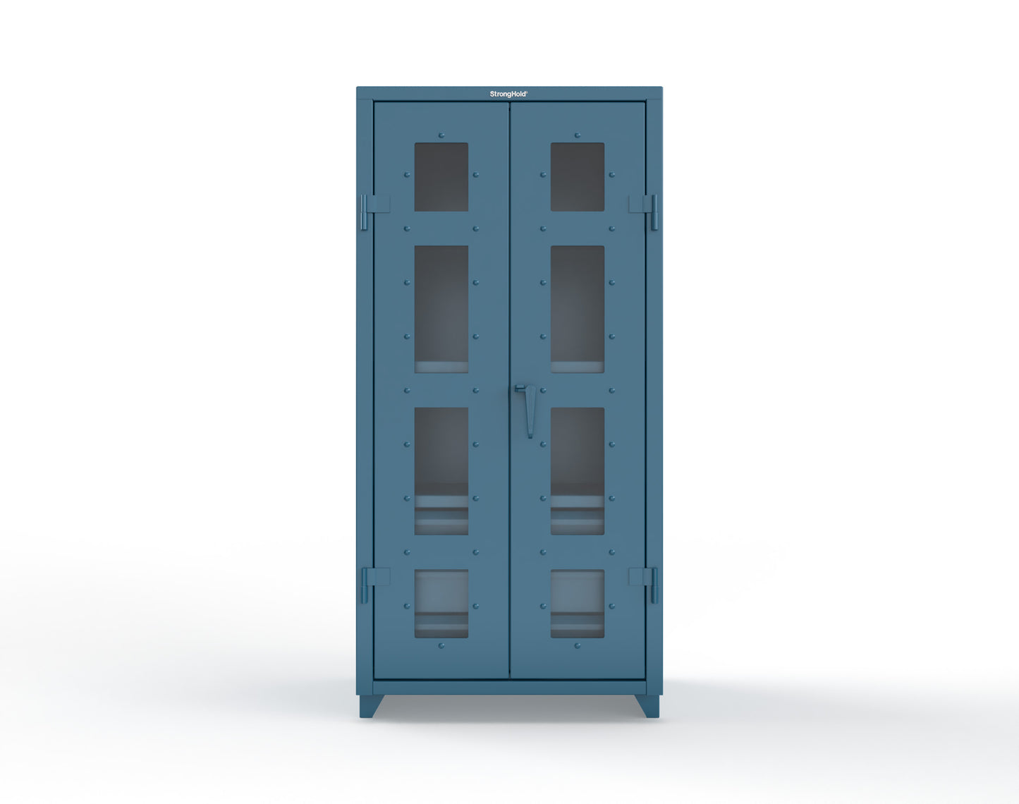 Extra Heavy Duty 14 GA Clear View Cabinet with 6 Half-Width Drawers, 3 Shelves - 36 In. W x 24 In. D x 75 In. H - 36-LD-243-6/5DB-L-5001