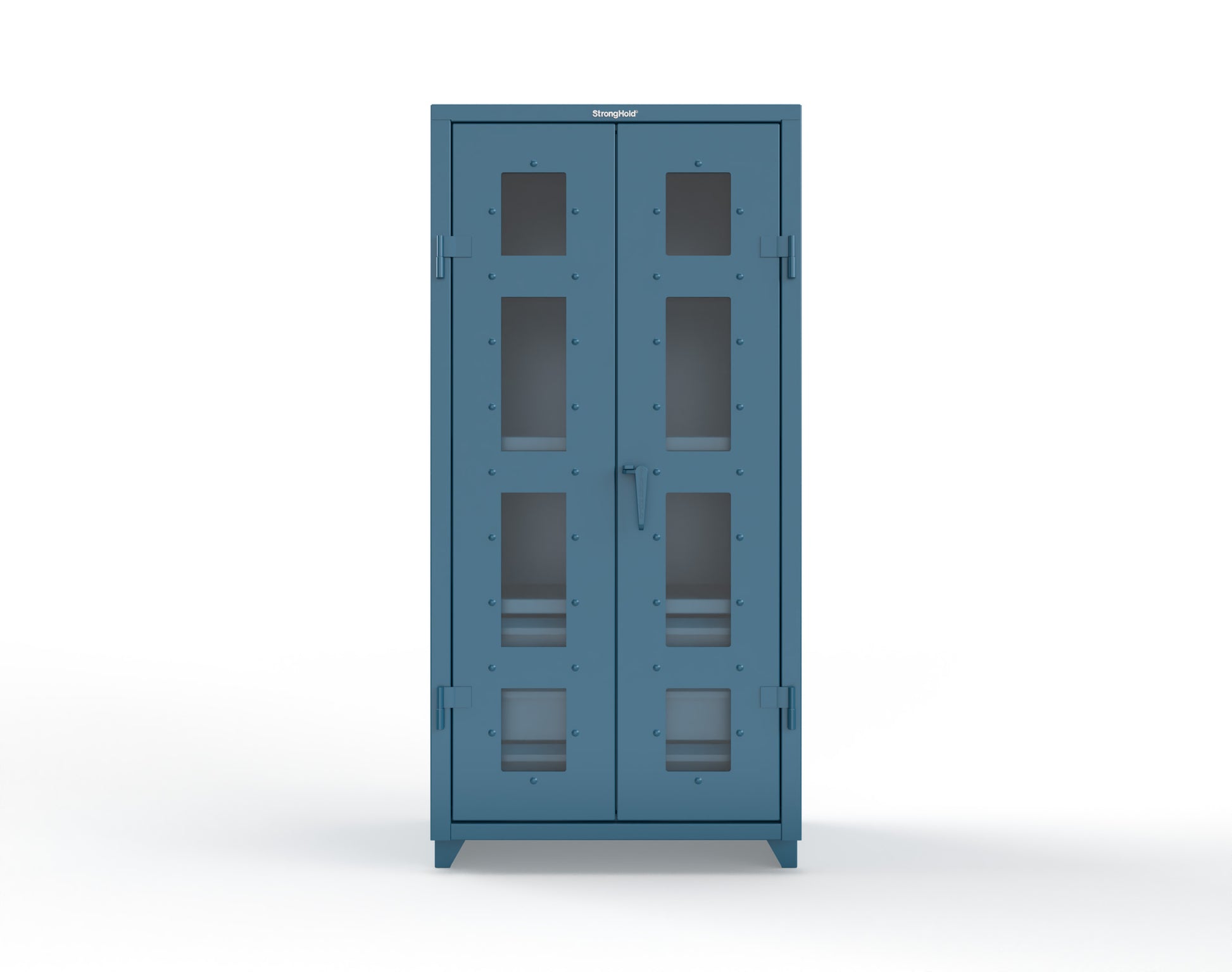 Extra Heavy Duty 14 GA Clear View Cabinet with 6 Half-Width Drawers, 3 Shelves - 36 In. W x 24 In. D x 75 In. H - 36-LD-243-6/5DB-L-5001