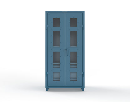 Extra Heavy Duty 14 GA Clear View Cabinet with 6 Half-Width Drawers, 3 Shelves - 36 In. W x 24 In. D x 75 In. H - 36-LD-243-6/5DB-L-5001