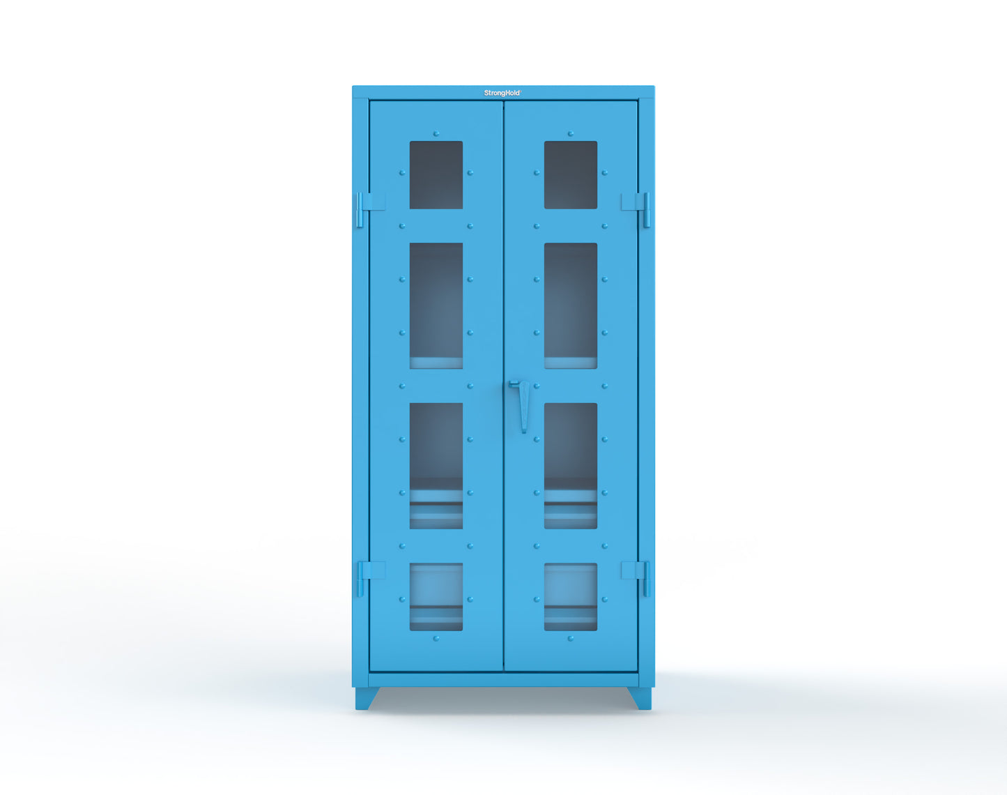 Extra Heavy Duty 14 GA Clear View Cabinet with 6 Half-Width Drawers, 3 Shelves - 36 In. W x 24 In. D x 75 In. H - 36-LD-243-6/5DB-L-5012