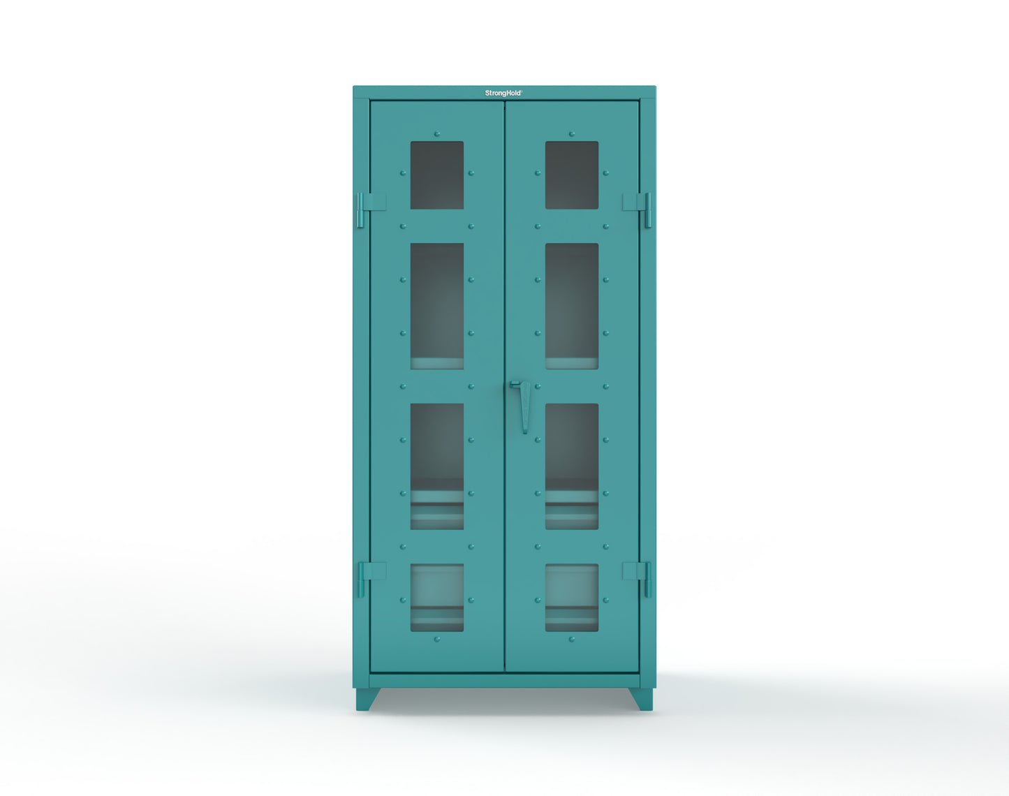 Extra Heavy Duty 14 GA Clear View Cabinet with 6 Half-Width Drawers, 3 Shelves - 36 In. W x 24 In. D x 75 In. H - 36-LD-243-6/5DB-L-5021