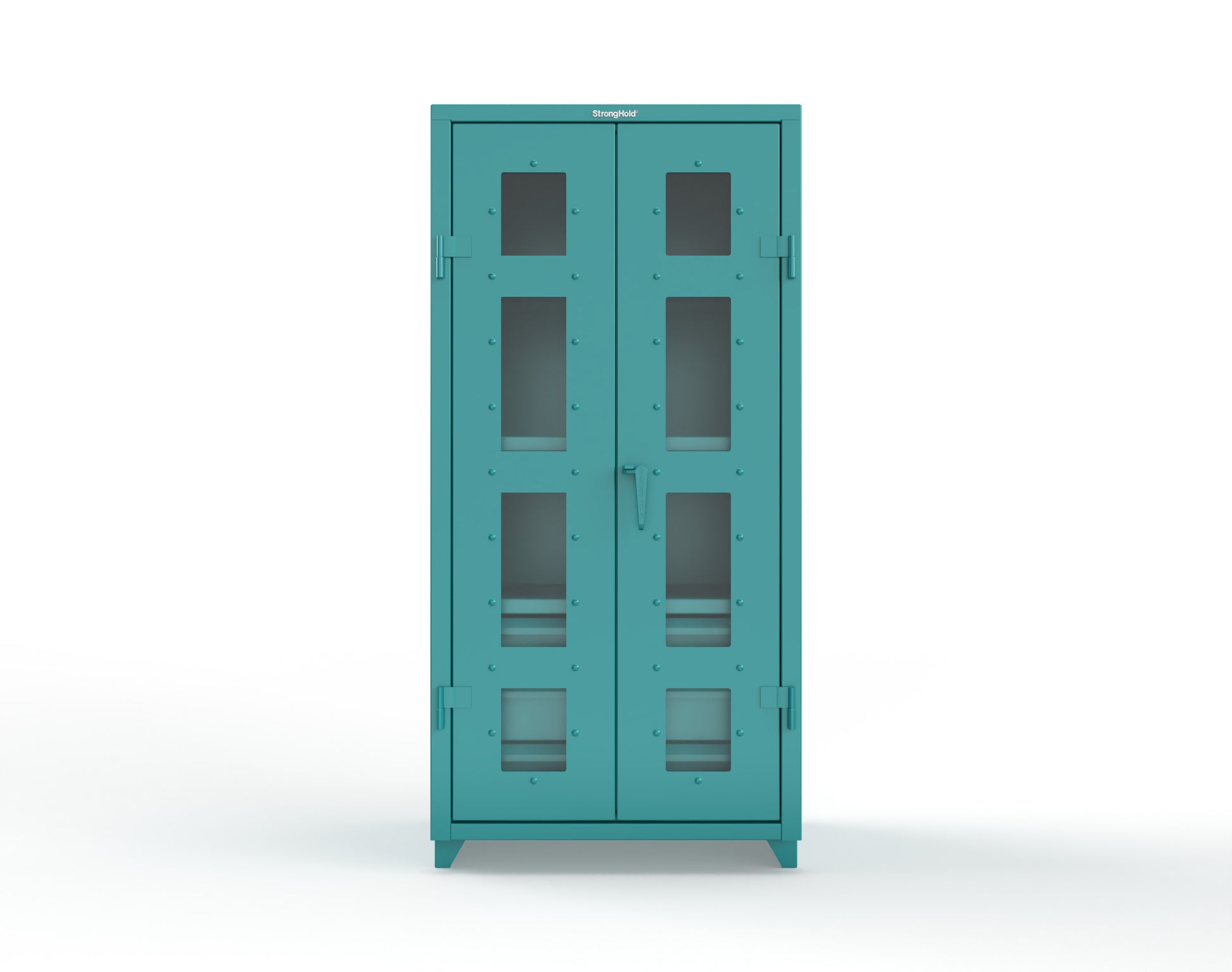 Extra Heavy Duty 14 GA Clear View Cabinet with 6 Half-Width Drawers, 3 Shelves - 36 In. W x 24 In. D x 75 In. H - 36-LD-243-6/5DB-L-5021