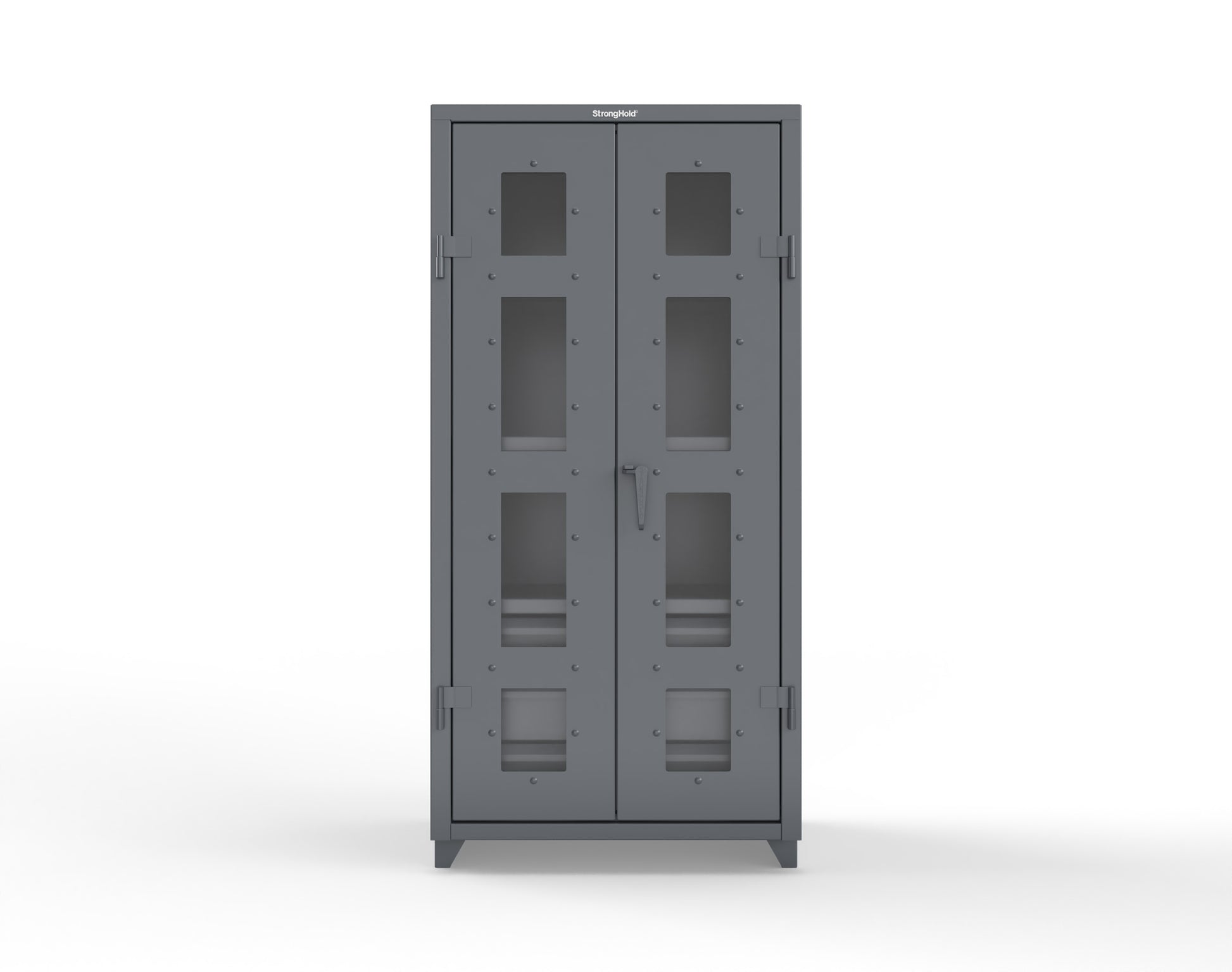 Extra Heavy Duty 14 GA Clear View Cabinet with 6 Half-Width Drawers, 3 Shelves - 36 In. W x 24 In. D x 75 In. H - 36-LD-243-6/5DB-L-7024