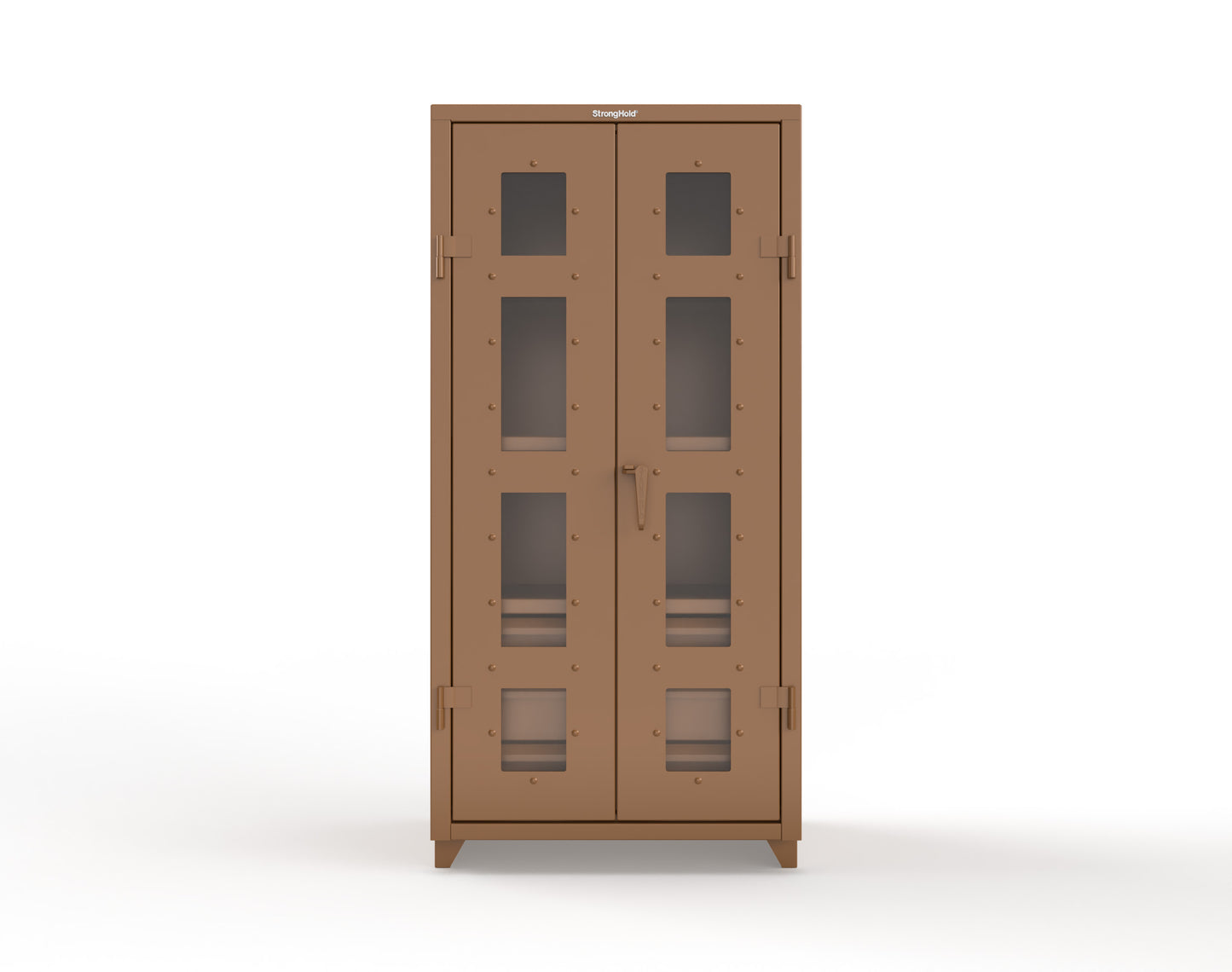 Extra Heavy Duty 14 GA Clear View Cabinet with 6 Half-Width Drawers, 3 Shelves - 36 In. W x 24 In. D x 75 In. H - 36-LD-243-6/5DB-L-8008