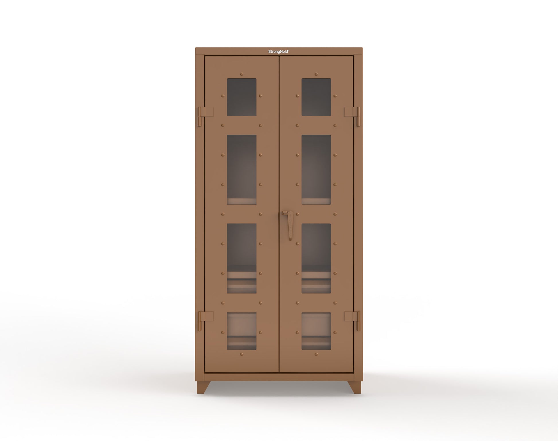 Extra Heavy Duty 14 GA Clear View Cabinet with 6 Half-Width Drawers, 3 Shelves - 36 In. W x 24 In. D x 75 In. H - 36-LD-243-6/5DB-L-8008