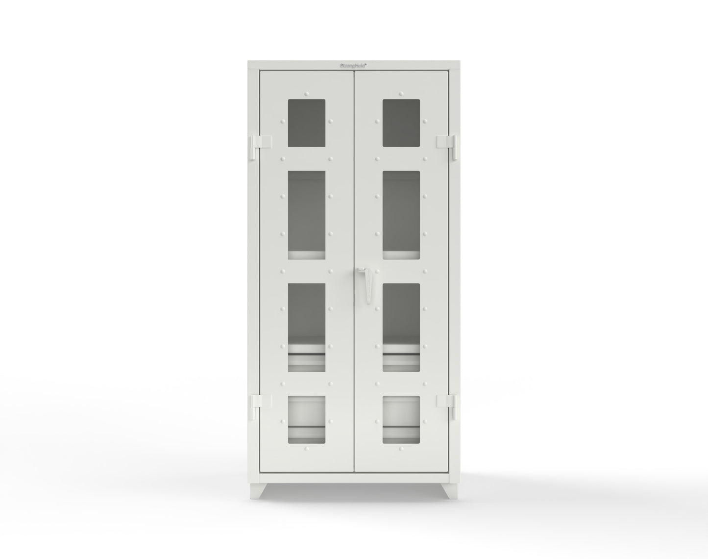 Extra Heavy Duty 14 GA Clear View Cabinet with 6 Half-Width Drawers, 3 Shelves - 36 In. W x 24 In. D x 75 In. H - 36-LD-243-6/5DB-L-9003