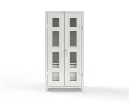 Extra Heavy Duty 14 GA Clear View Cabinet with 6 Half-Width Drawers, 3 Shelves - 36 In. W x 24 In. D x 75 In. H - 36-LD-243-6/5DB-L-9003