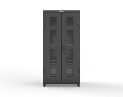 Extra Heavy Duty 14 GA Clear View Cabinet with 6 Half-Width Drawers, 3 Shelves - 36 In. W x 24 In. D x 75 In. H - 36-LD-243-6/5DB-L-9005